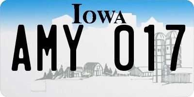 IA license plate AMY017