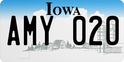 IA license plate AMY020