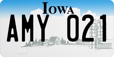 IA license plate AMY021