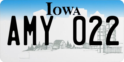 IA license plate AMY022