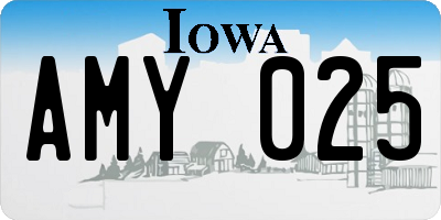 IA license plate AMY025