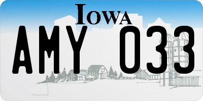 IA license plate AMY033