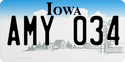 IA license plate AMY034