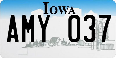 IA license plate AMY037