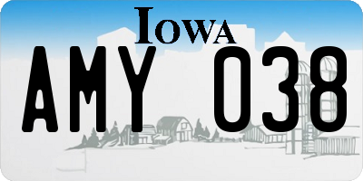 IA license plate AMY038