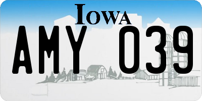 IA license plate AMY039