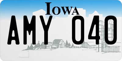 IA license plate AMY040