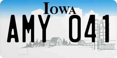 IA license plate AMY041