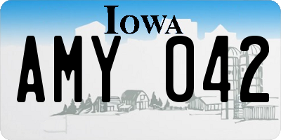 IA license plate AMY042