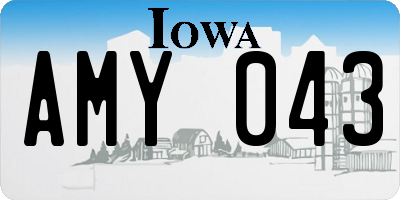 IA license plate AMY043