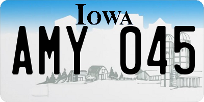 IA license plate AMY045