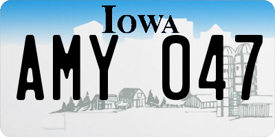 IA license plate AMY047