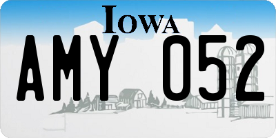 IA license plate AMY052
