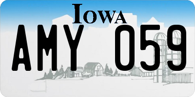 IA license plate AMY059