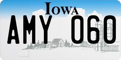 IA license plate AMY060