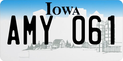 IA license plate AMY061