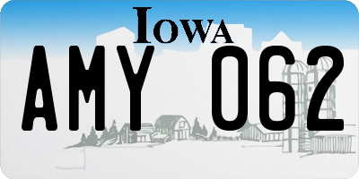 IA license plate AMY062