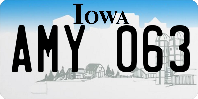 IA license plate AMY063