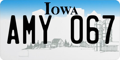 IA license plate AMY067