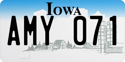 IA license plate AMY071