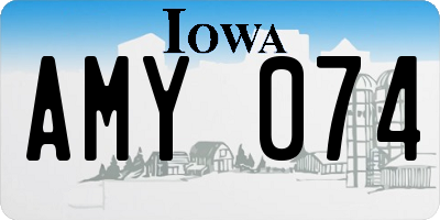 IA license plate AMY074