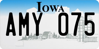 IA license plate AMY075