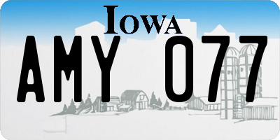 IA license plate AMY077