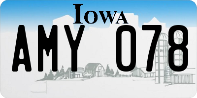 IA license plate AMY078