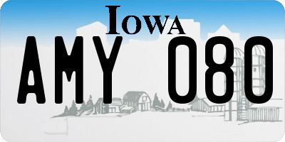 IA license plate AMY080