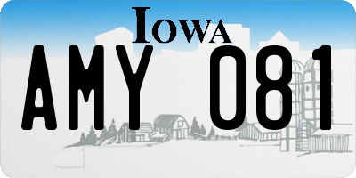IA license plate AMY081