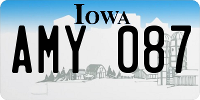 IA license plate AMY087