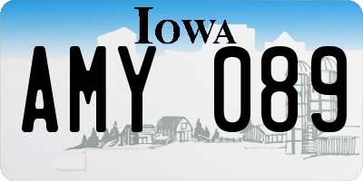 IA license plate AMY089