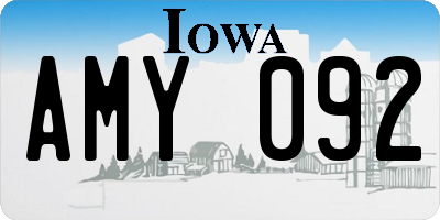 IA license plate AMY092