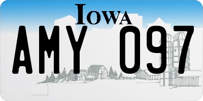 IA license plate AMY097