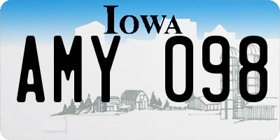 IA license plate AMY098