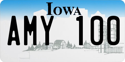 IA license plate AMY100