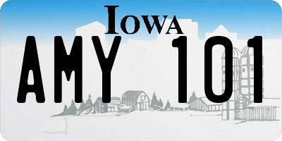 IA license plate AMY101