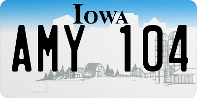 IA license plate AMY104
