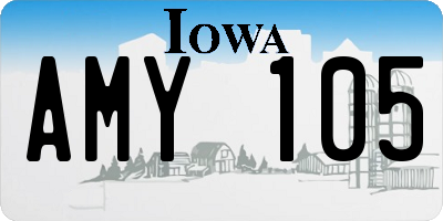 IA license plate AMY105