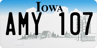 IA license plate AMY107