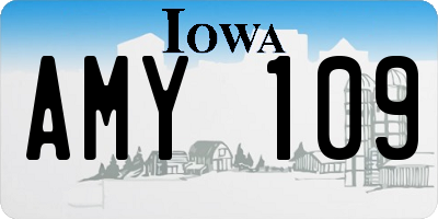 IA license plate AMY109