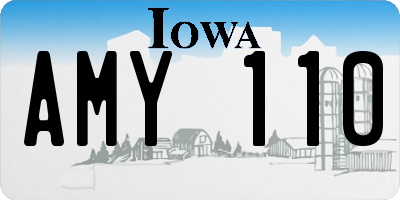 IA license plate AMY110