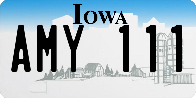 IA license plate AMY111