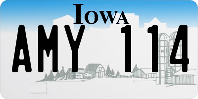 IA license plate AMY114