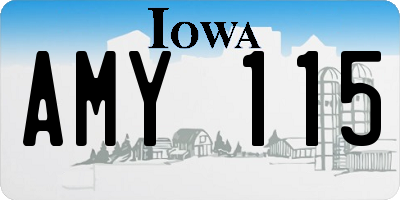 IA license plate AMY115