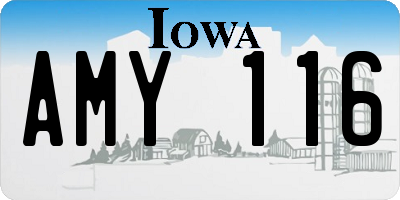 IA license plate AMY116