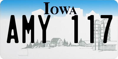 IA license plate AMY117