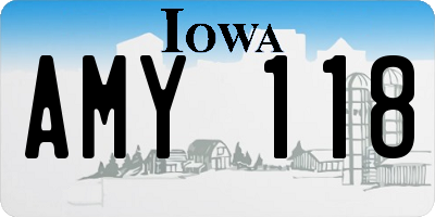 IA license plate AMY118