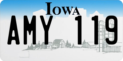 IA license plate AMY119