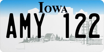 IA license plate AMY122
